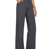 Pantalon Femme Taille Haute Extensible Décontracté Yoga Jambe Large