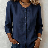 Chemise Manche Trois-Quarts Coton Boutonné