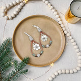 Boucles d'oreilles simples en cuir boho avec fleur en corde