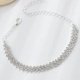 Bracelet de cheville en strass losange irrégulier