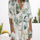 Robe boutonnée à manches longues et poche
