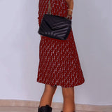 Robe col V imprimé losanges