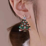 Boucles d'oreilles à tige en forme de sapin de noël