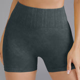 Short taille haute simple de couleur unie