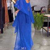 Robe longue à col rond et ligne A