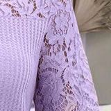 T-Shirt Dentelle Panneau Tricoté