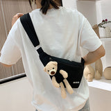 Sac à bandoulière en forme d'ours en peluche