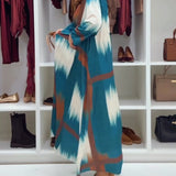 Robe Tendance Imprimée À Col Rond Et Manches Longues