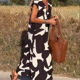 Robe avec imprimé et col en V