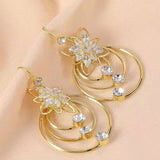 Boucles d'oreilles trois créoles lotus en cristal