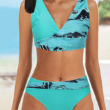 Bikini coloré avec soutien-gorge cache-cœur