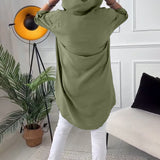Manteau à capuche boutonné imprimé lettre