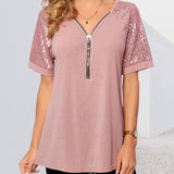 T-shirt à sequins et manches courtes