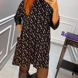 Robe papillon imprimée décontractée
