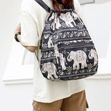 Sac à bandoulière avec cordon de serrage de style ethnique