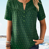 T-shirt avec col en V et bouton