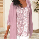 Débardeur et cardigan à sequins