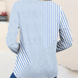 T-Shirt Col Rond Manches Trois Quarts Rayé