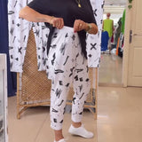 Pantalon taille mi-haute décontracté imprimé