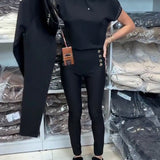 Pantalon Élégant À Boutonnage Et Stretch