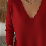 Pull Col En V Doux Tricoté