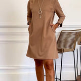 Robe droite élégante à manches longues