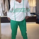 Ensemble sweat-shirt à capuche décontracté à imprimé rayé