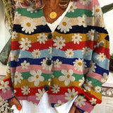 Lune | Cardigan Vintage Coloré avec Boutons pour Femme