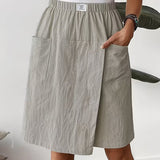 Shorts Décontracté Uni Design Poches