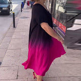Robe dégradée plissée décontractée