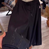 Pantalon décontracté uni avec cordon de serrage et patchwork de paillettes