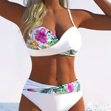 Bikini Bralette Style Imprimé Contrasté