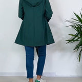 Manteau tendance de couleur unie avec fermeture éclair et bouton amovible
