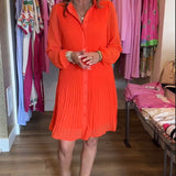 Robe plissée patchwork unie pour femme