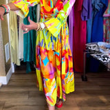 Robe imprimée à manches évasées