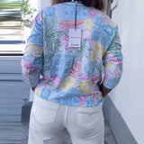 Pull Col En V Imprimé Mode