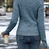 Pull Élégant Col En V Ruché