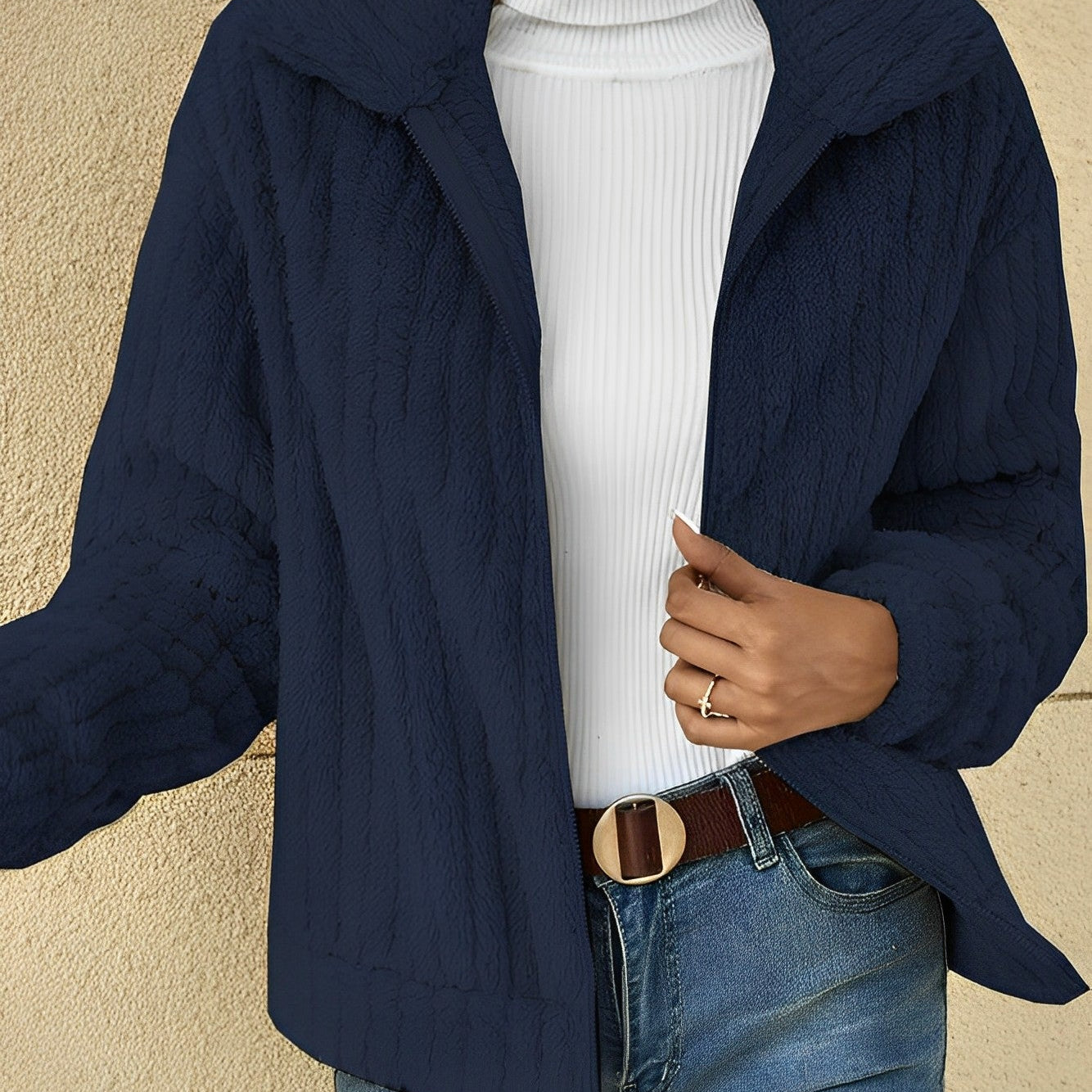 Elif | Manteau en peluche au style décontracté et confortable pour femme