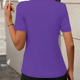 T-Shirt Col Rond Couleur Unie Coupe Cintrée