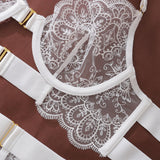 Sous-Vêtements Brodés Sexy Cinq Pièces