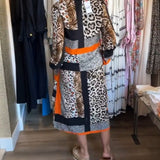 Robe imprimé géométrique léopard