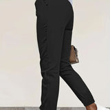 Pantalon Poches Slim-Fit Court