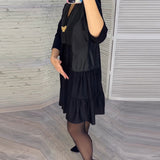 Robe patchwork à col en V