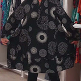 Robe décontractée à revers à imprimé géométrique
