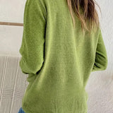 Pull Col V Bouton Uni