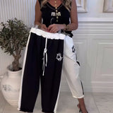 Pantalon décontracté coupe slim avec cordon élastique