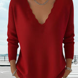 Pull Col En V Doux Tricoté