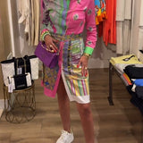 Robe colorée fendue à revers