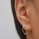 Boucles d'oreilles simples et élégantes en forme de diamant