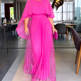 Robe longue à col rond et ligne A